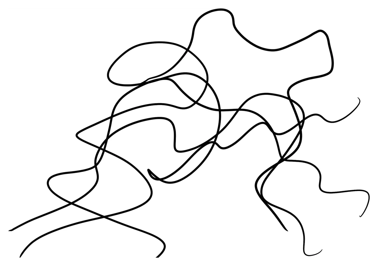 Practice template two: a denser tangle of lines with many crossings