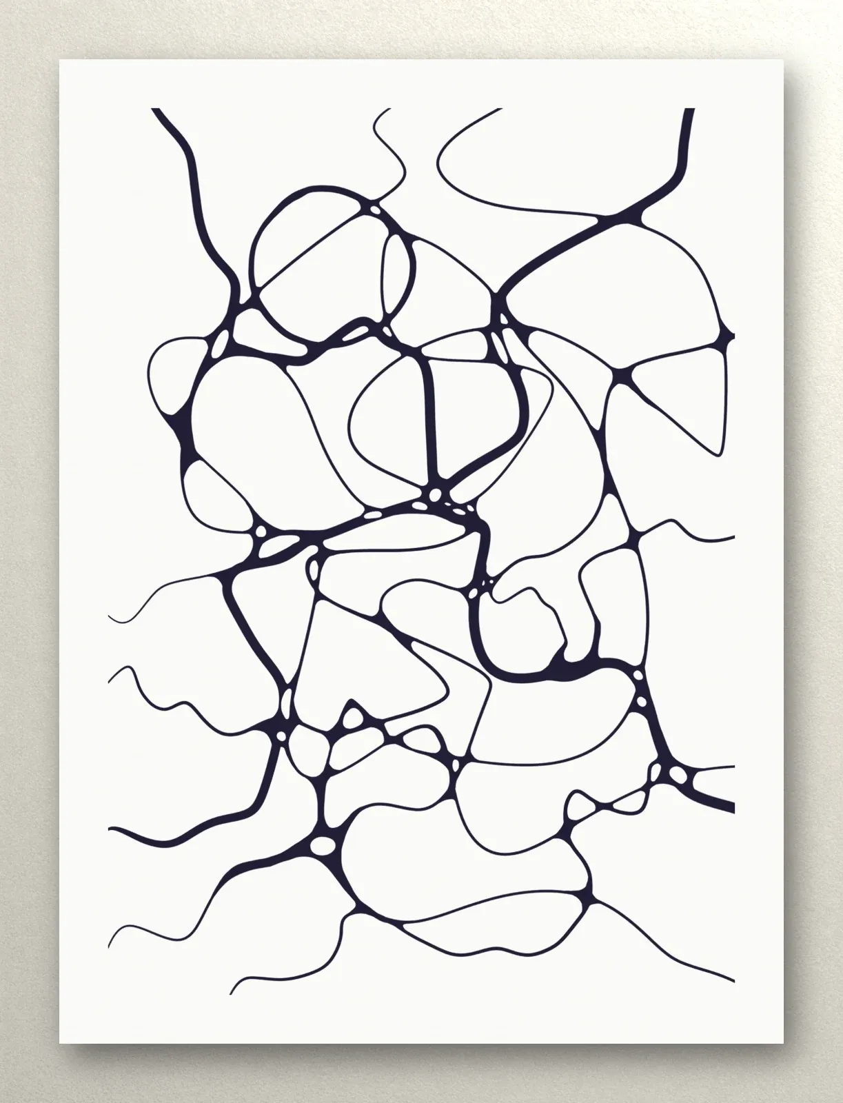 Neuro Art for coloring: smooth lines with rounded intersections form many closed areas